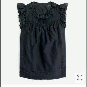 NWT J Crew Flutter-sleeve top in cotton-silk voile